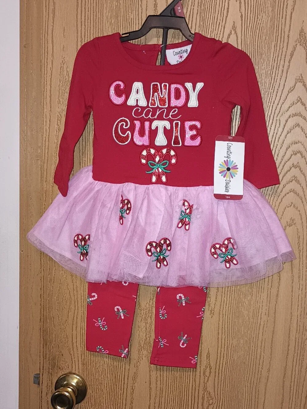 NEW Counting Daisies Toddler Girls Holiday Tutu Set Red 18 Month